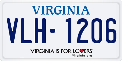 VA license plate VLH1206