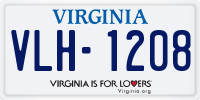 VA license plate VLH1208
