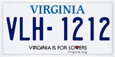 VA license plate VLH1212
