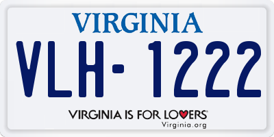 VA license plate VLH1222