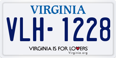 VA license plate VLH1228