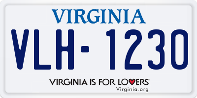 VA license plate VLH1230