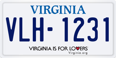 VA license plate VLH1231