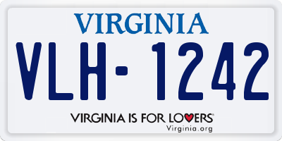 VA license plate VLH1242