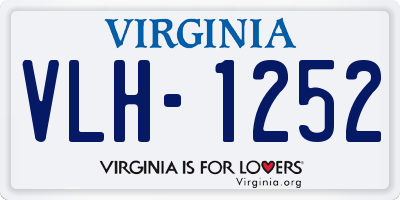 VA license plate VLH1252