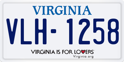 VA license plate VLH1258
