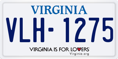 VA license plate VLH1275