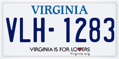 VA license plate VLH1283