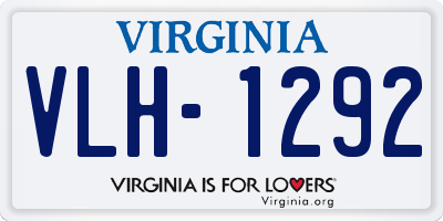 VA license plate VLH1292