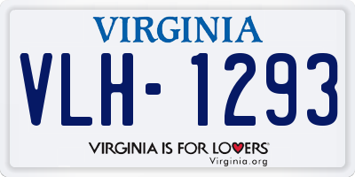 VA license plate VLH1293