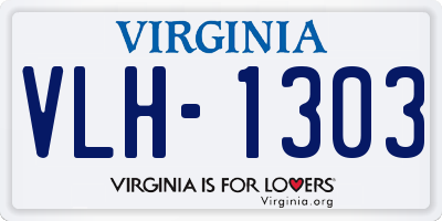 VA license plate VLH1303