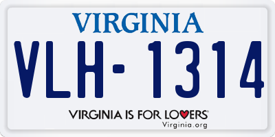 VA license plate VLH1314