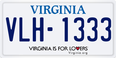 VA license plate VLH1333
