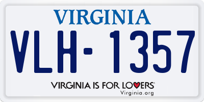 VA license plate VLH1357
