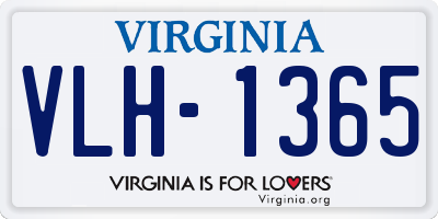 VA license plate VLH1365