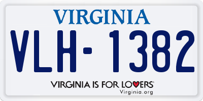 VA license plate VLH1382