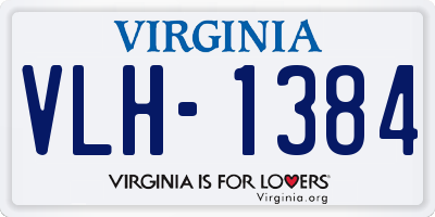 VA license plate VLH1384