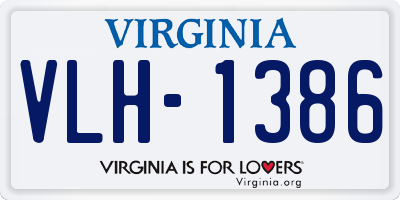 VA license plate VLH1386