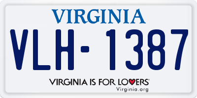 VA license plate VLH1387
