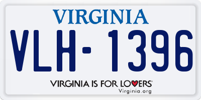 VA license plate VLH1396