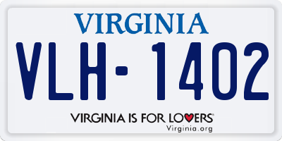VA license plate VLH1402