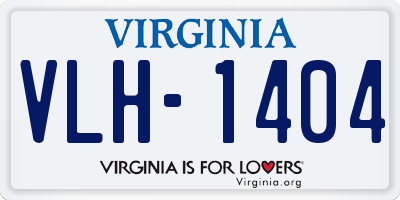 VA license plate VLH1404