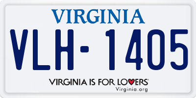 VA license plate VLH1405