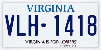 VA license plate VLH1418