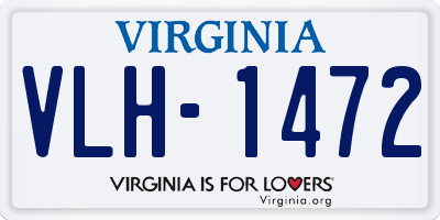 VA license plate VLH1472