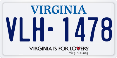 VA license plate VLH1478