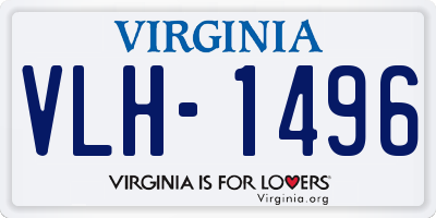 VA license plate VLH1496