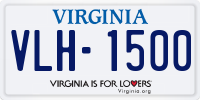 VA license plate VLH1500