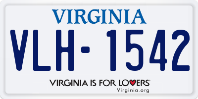 VA license plate VLH1542