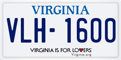 VA license plate VLH1600