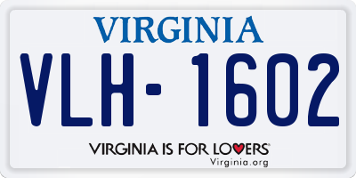 VA license plate VLH1602
