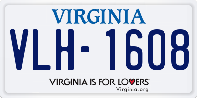 VA license plate VLH1608