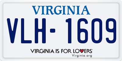 VA license plate VLH1609
