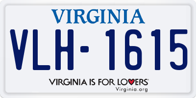 VA license plate VLH1615