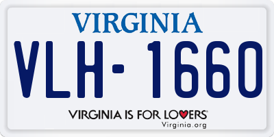 VA license plate VLH1660