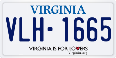 VA license plate VLH1665