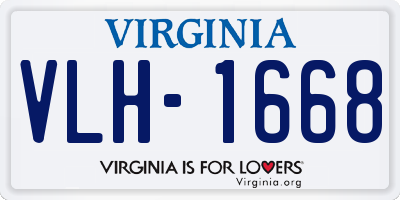 VA license plate VLH1668