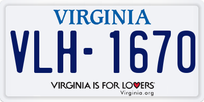 VA license plate VLH1670