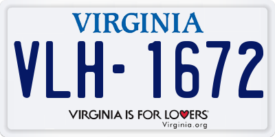 VA license plate VLH1672
