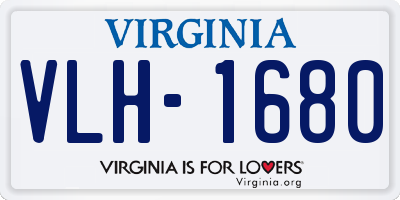 VA license plate VLH1680