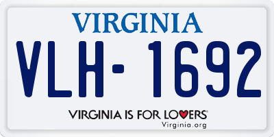 VA license plate VLH1692