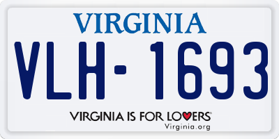 VA license plate VLH1693