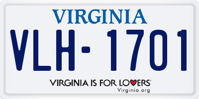 VA license plate VLH1701