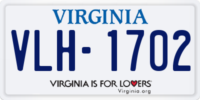 VA license plate VLH1702