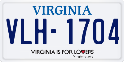 VA license plate VLH1704