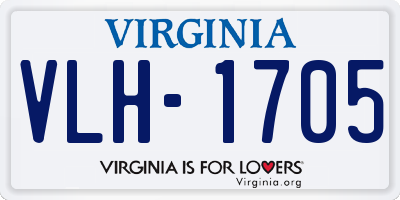 VA license plate VLH1705
